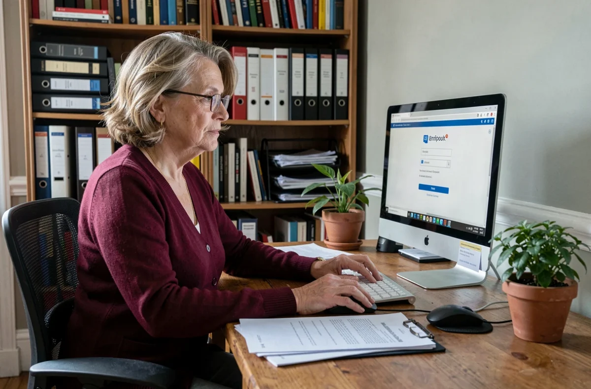 Employée de la Ville de Paris accédant à sa messagerie professionnelle depuis son bureau à domicile via nomades